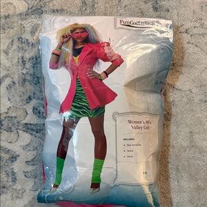 Women's 80's Valley Girl Costume - Pink and Green